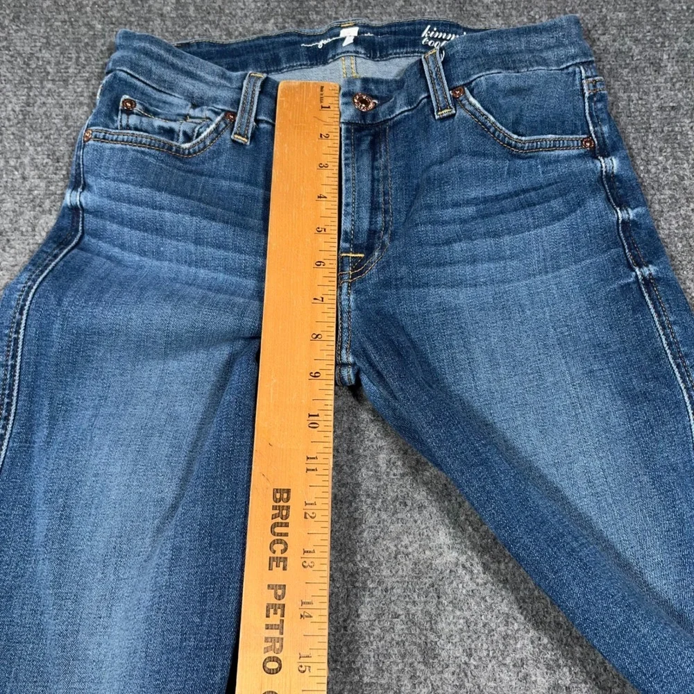7 For All Mankind Kimmie Bootcut Jeans Womens 30x34 Stretch Medium Wash Blue - Picture 8 of 11